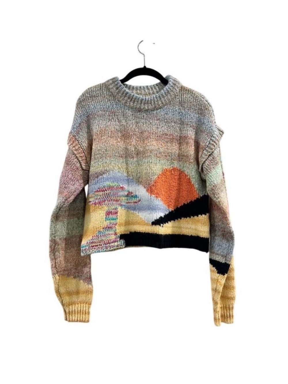 ✨ Urban Outfitters Multicolor Knit Landscape Sweater – Size S ✨